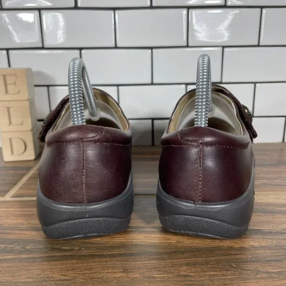 Alegria Kaitlyn Womens Size EU 38 Shoes Gravy Pull Up Leather Mary Jane Clogs - Picture 4 of 16